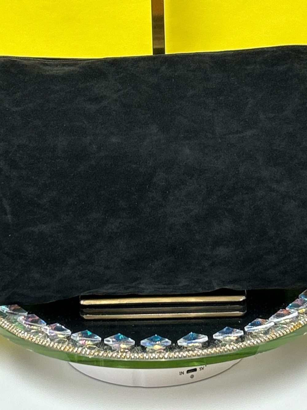 Borse in Pelle 2fer Yellow Snake-Print Tote Bag w/Travel Pouch Approx. 20x11 x 7 - Picture 4 of 17